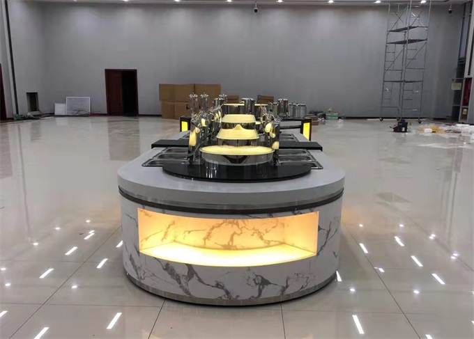 企業(yè)自助餐臺(tái)定制_員工食堂加熱自選餐臺(tái) 